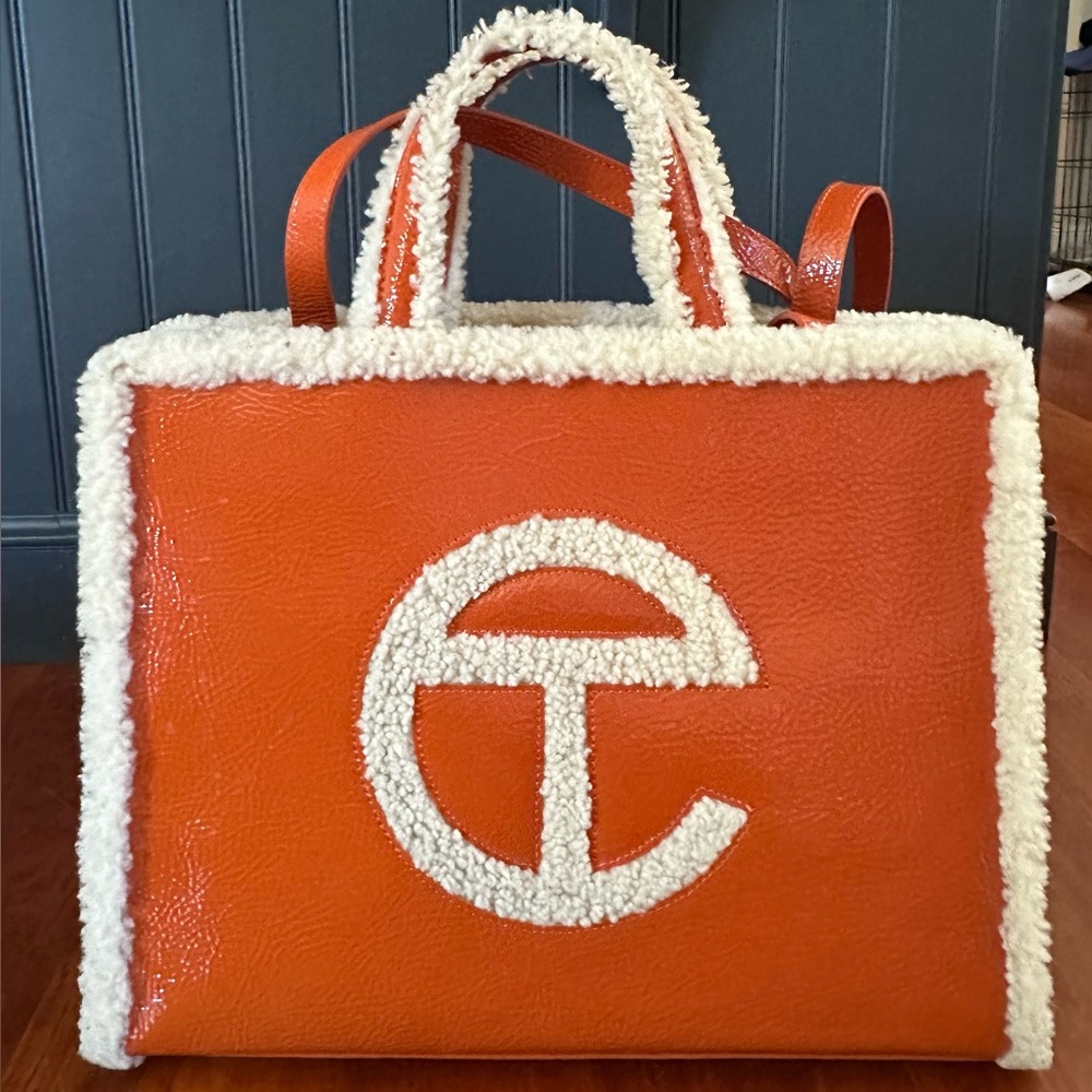 Orange Tote Bag with White Trim